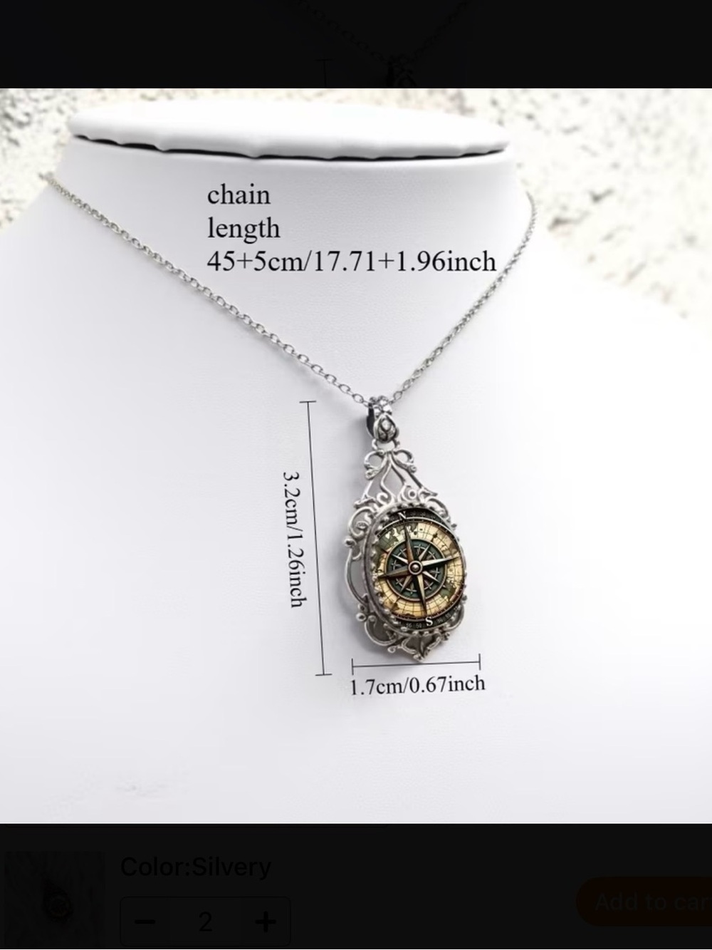 ⭐️ Compass Pendant Necy - Picture 2 of 2